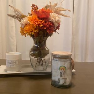 Rae Dunn `You Be You’ with rainbow cotton ball holder